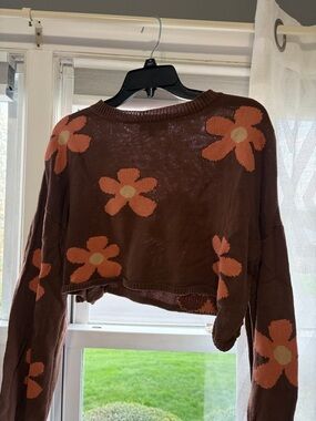 Blue Blush Brown Lightweight Knit Top